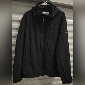 Calvin Klein Men's WindbreakerJacket Black Size XL Full Zip Snap Front MSRP $225